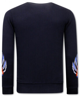 Sweater met print tiger couture - maat M Blauw