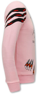 Sweater met print tiger head Roze - XXL