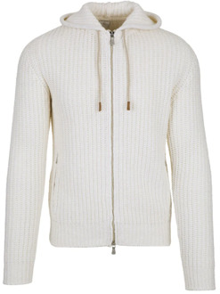 Sweater met rits Eleventy , White , Heren - L,M