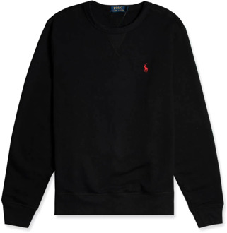 Sweater met ronde hals en logoborduring Black - XL