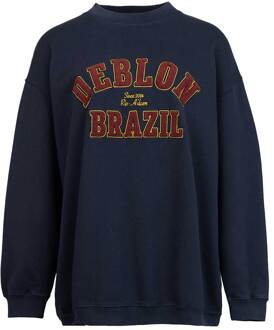 Sweater met tekst Malou  donkerblauw - XS,S,M,L,