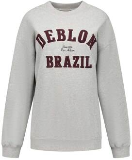 Sweater met tekst Malou  grijs - XS,S,