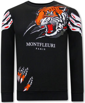 Sweater met tiger head Print / Multi - L