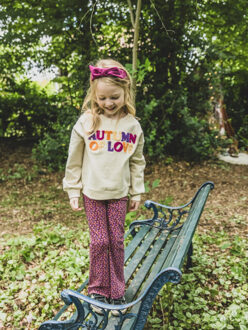 Sweater offwhite autumn love voor meisjes in de kleur - maat 98 Ecru