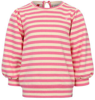Sweater pink stripe voor meisjes in de kleur Roze - 104