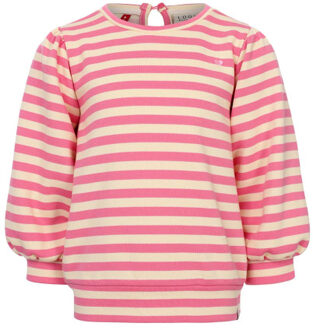 Sweater pink stripe voor meisjes in de kleur Roze - 92