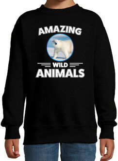 Sweater polar bears are serious cool zwart kinderen - ijsberen/ ijsbeer trui 5-6 jaar (110/116)