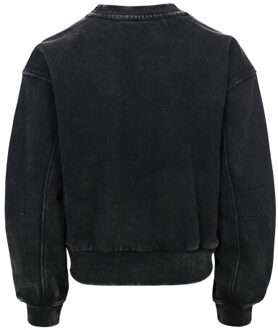 Sweater university print voor meisjes in de kleur Zwart - 128