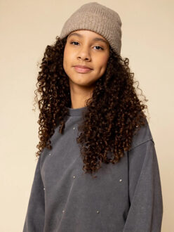 Sweater washed antra strass voor meisjes in de kleur - maat 140 Grijs