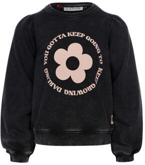 Sweater washed look voor meisjes in de kleur - maat 92 Zwart