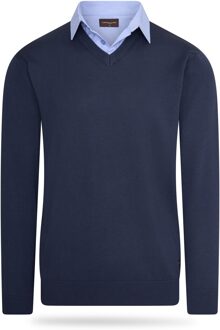 Sweaters Mock Pullover Navy Blauw