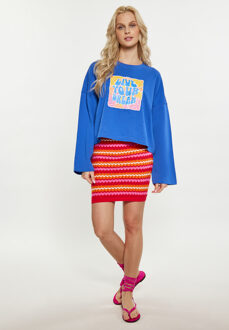 Sweatshirt Dames kobalt blauw