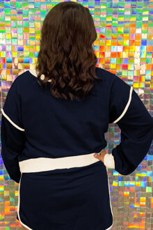 Sweatshirt en Rok Set Trim - maat 3XL Donkerblauw