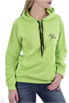 Sweatshirt met capuchon Goldenim paris , Green , Dames - 2Xl,Xl,L,S