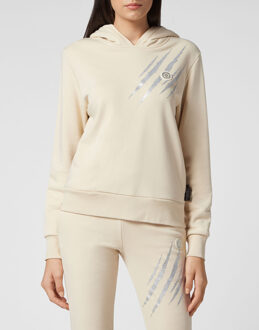 Sweatshirt Met Capuchon Scratch Beige