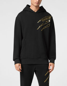 Sweatshirt Met Capuchon Scratch - maat 3XL Zwart/goud