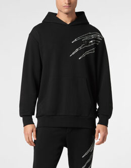 Sweatshirt Met Capuchon Scratch Zwart