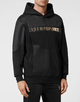 Sweatshirt Met Capuchon Statement Zwart/goud