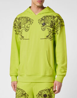 Sweatshirt Met Capuchon Tiger - maat Geel