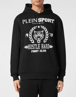 Sweatshirt Met Capuchon Zwart/wit - L