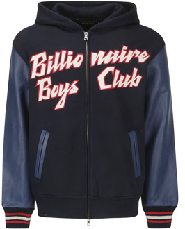 Sweatshirt met leren mouwen en ritssluiting Billionaire Boys Club , Blue , Heren - L,M,S