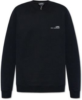 Sweatshirt met logo A.p.c. , Black , Heren - L,M,S