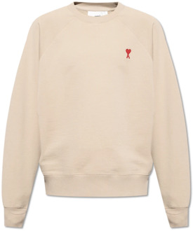 Sweatshirt met logo Ami Paris , Beige , Heren - Xl,L,S