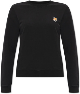Sweatshirt met logo Maison Kitsuné , Black , Dames - L,M,Xs