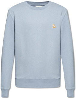 Sweatshirt met logo Maison Kitsuné , Blue , Heren - Xl,L,M,S