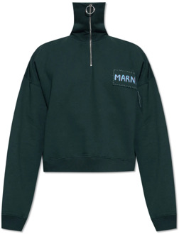 Sweatshirt met logo Marni , Green , Heren - L,M