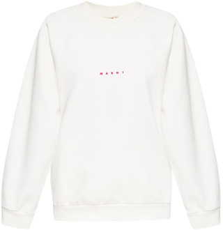 Sweatshirt met logo Marni , White , Dames - S,2Xs