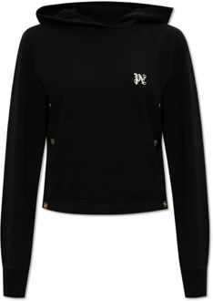 Sweatshirt met logo Palm Angels , Black , Dames - S,Xs