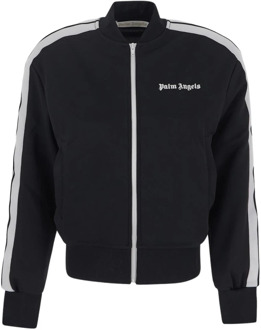 Sweatshirt met rits in Bomber Track Jacket-stijl Palm Angels , Black , Dames - XS