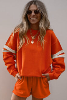 Sweatshirt Shorts Set Oranje