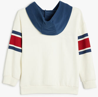 SWEATSHIRTS Capuchon kraag geborduurd Sweatshirt Ecru
