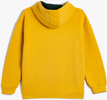 SWEATSHIRTS Capuchon kraag geborduurd Sweatshirt Mosterdgeel