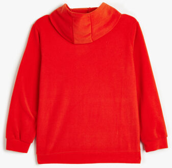 SWEATSHIRTS Capuchon kraag geborduurd Sweatshirt Oranje