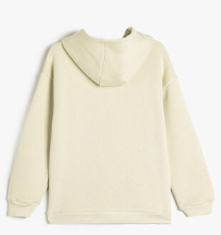 SWEATSHIRTS Capuchon kraag Met drukwerk Sweatshirt Beige