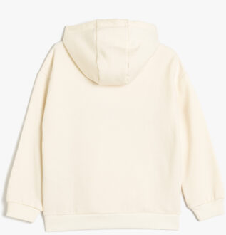 SWEATSHIRTS Capuchon kraag Met drukwerk Sweatshirt Ecru