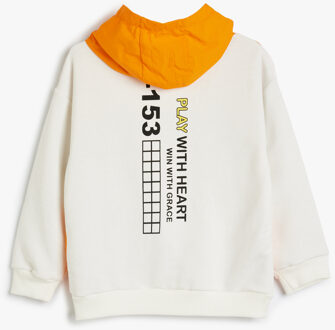 SWEATSHIRTS Capuchon kraag Met drukwerk Sweatshirt Ecru