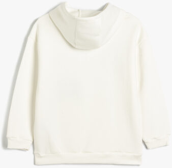 SWEATSHIRTS Capuchon kraag Met drukwerk Sweatshirt Ecru