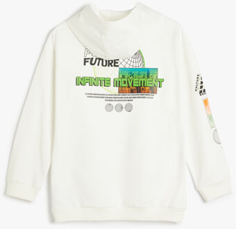 SWEATSHIRTS Capuchon kraag Met drukwerk Sweatshirt Ecru