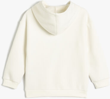 SWEATSHIRTS Capuchon kraag Met drukwerk Sweatshirt Ecru