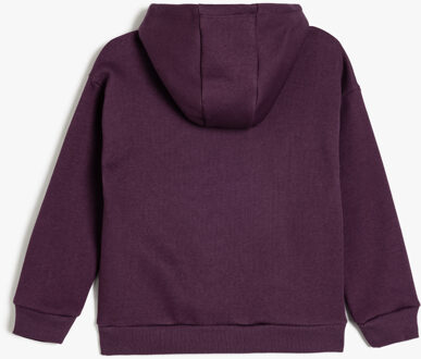 SWEATSHIRTS Capuchon kraag Met drukwerk Sweatshirt Paars