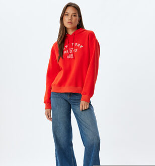 SWEATSHIRTS Capuchon kraag Met drukwerk Sweatshirt Rood