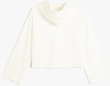 SWEATSHIRTS Capuchon kraag Met gebruik van twee verschillende stoffen Sweatshirt Ecru