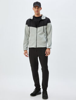 SWEATSHIRTS Capuchon kraag Met gebruik van twee verschillende stoffen Sweatshirt Grijs