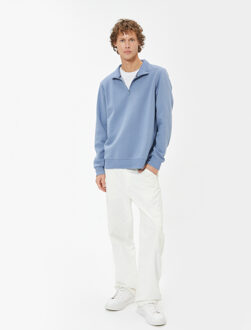 SWEATSHIRTS Halve ritssluiting Bci-katoen Sweatshirt Blauw