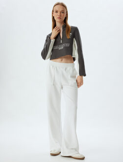 SWEATSHIRTS Halve ritssluiting geborduurd Sweatshirt Grijs