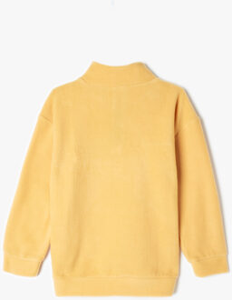 SWEATSHIRTS Halve ritssluiting geborduurd Sweatshirt Mosterdgeel